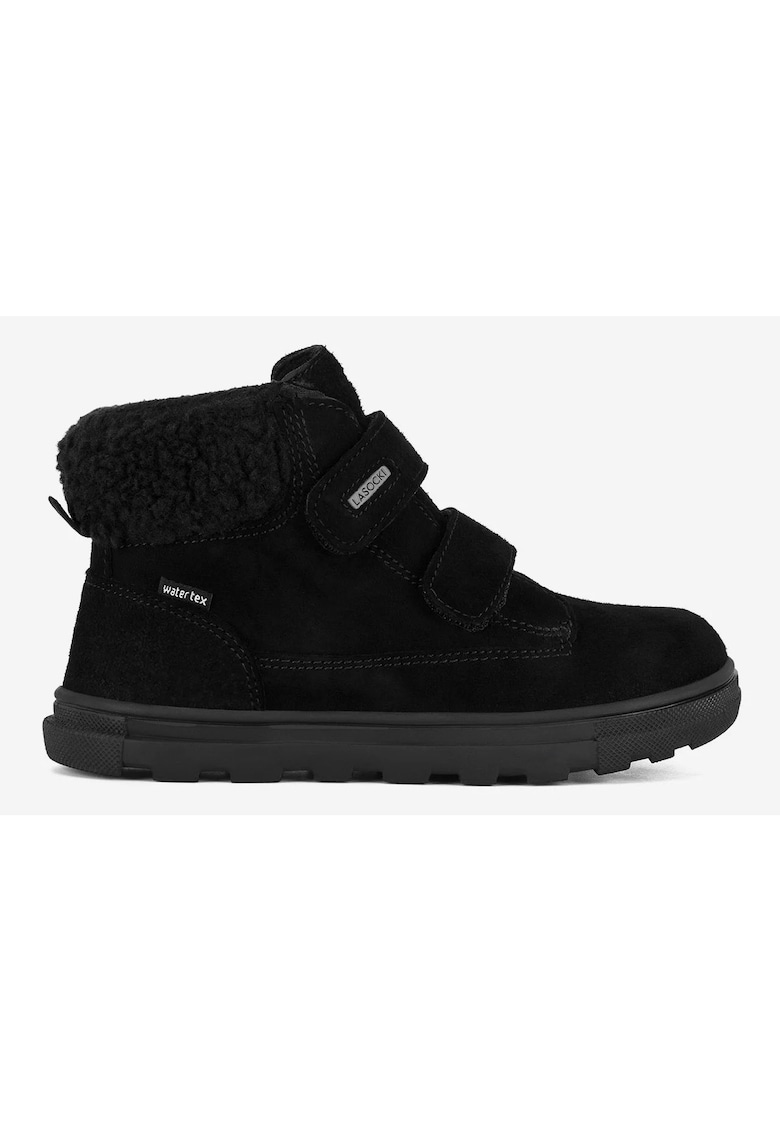 Ghete baieti  5905588906650 - Piele intoarsa - Negru - Negru