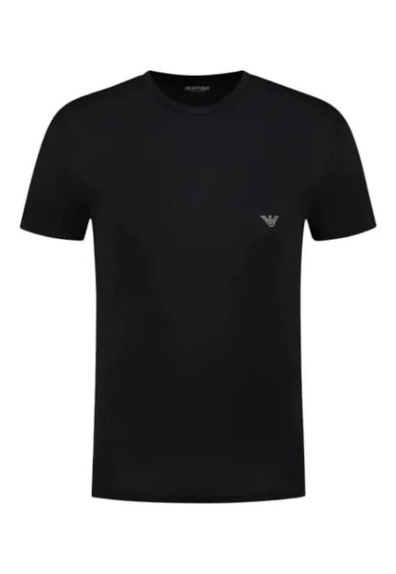 Tricou cu decolteu la baza gatului si logo discret -