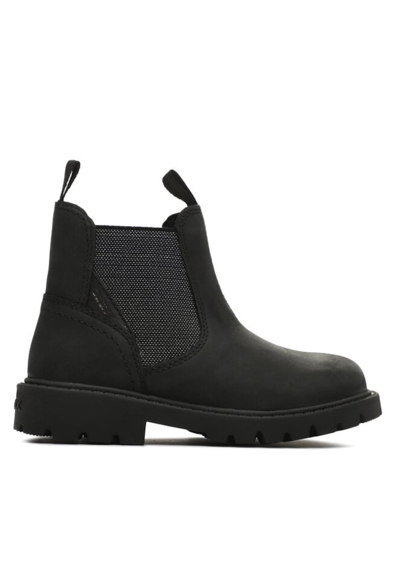 Ghete copii -  Piele naturala/Textil - Negru - Negru