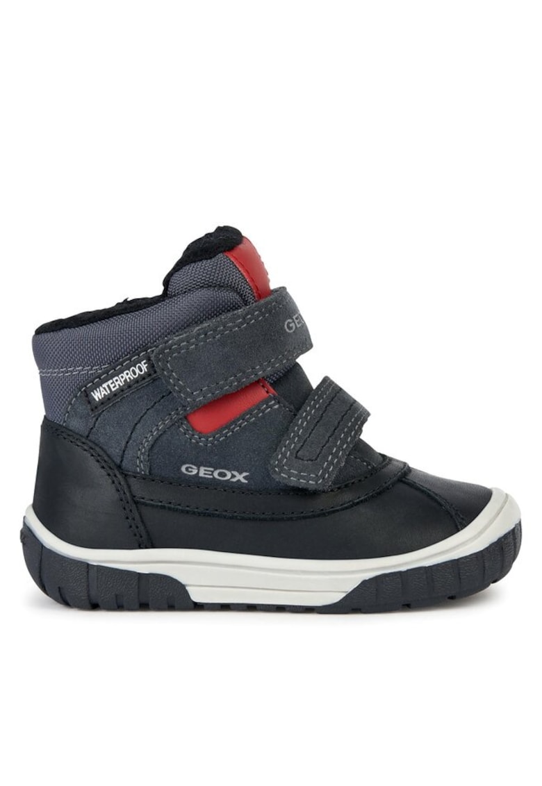 Ghete copii  Piele intoarsa/Textil - Gri - Gri