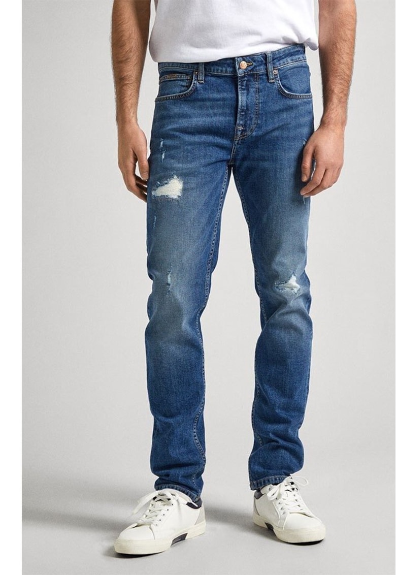Blugi Slim Fit Model Cu Rupturi