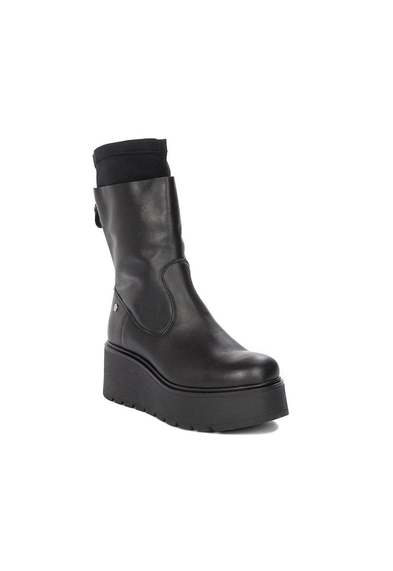 Botine dama  Piele naturala Negru - Negru