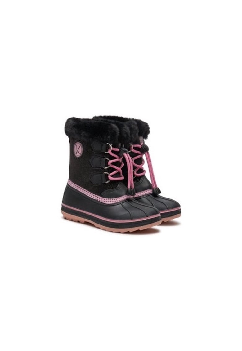 Ghete fete  304342431 - Piele ecologica - Negru - Negru