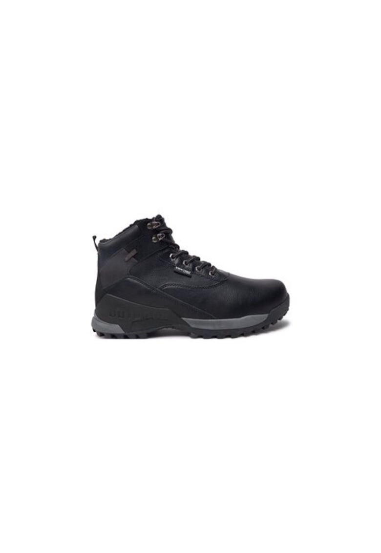 Bocanci trekking barbati  Alpes - 304392290 - Piele ecologica - Negru - Negru