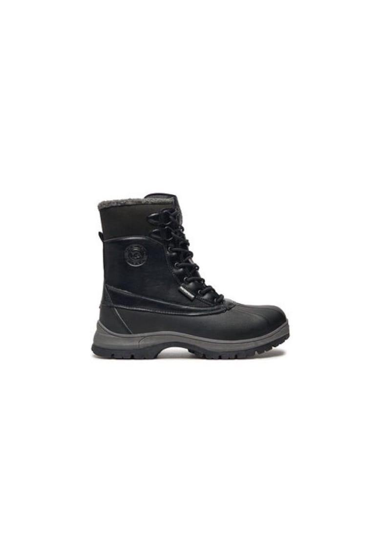 Bocanci trekking barbati  Alpes - 304392351 - Piele ecologica - Negru - Negru