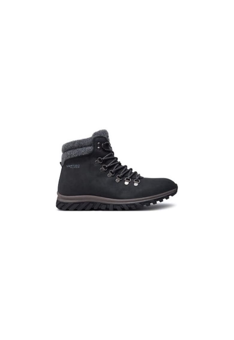 Bocanci trekking barbati  Alpes - 304392610 - Piele ecologica - Negru - Negru