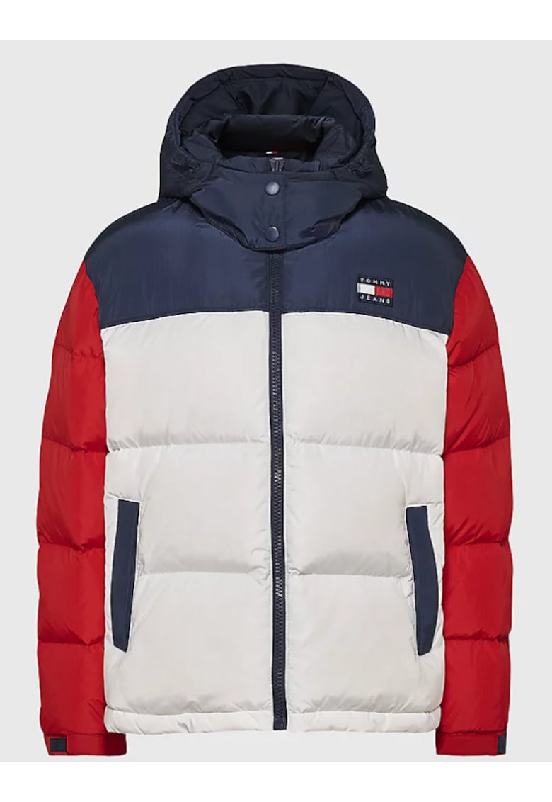 Geaca dama -  Poliester - Multicolor - Rosu/Alb/Bleumarin