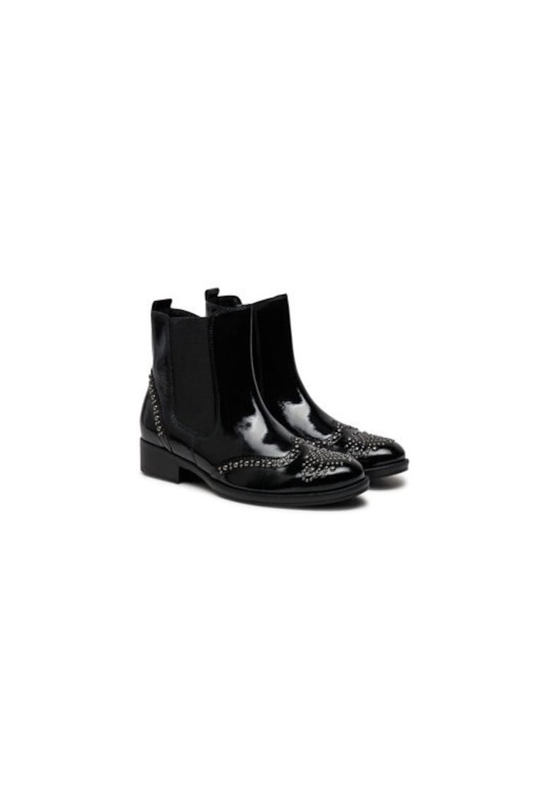 Ghete dama  304338366 - Piele naturala - Negru - Negru