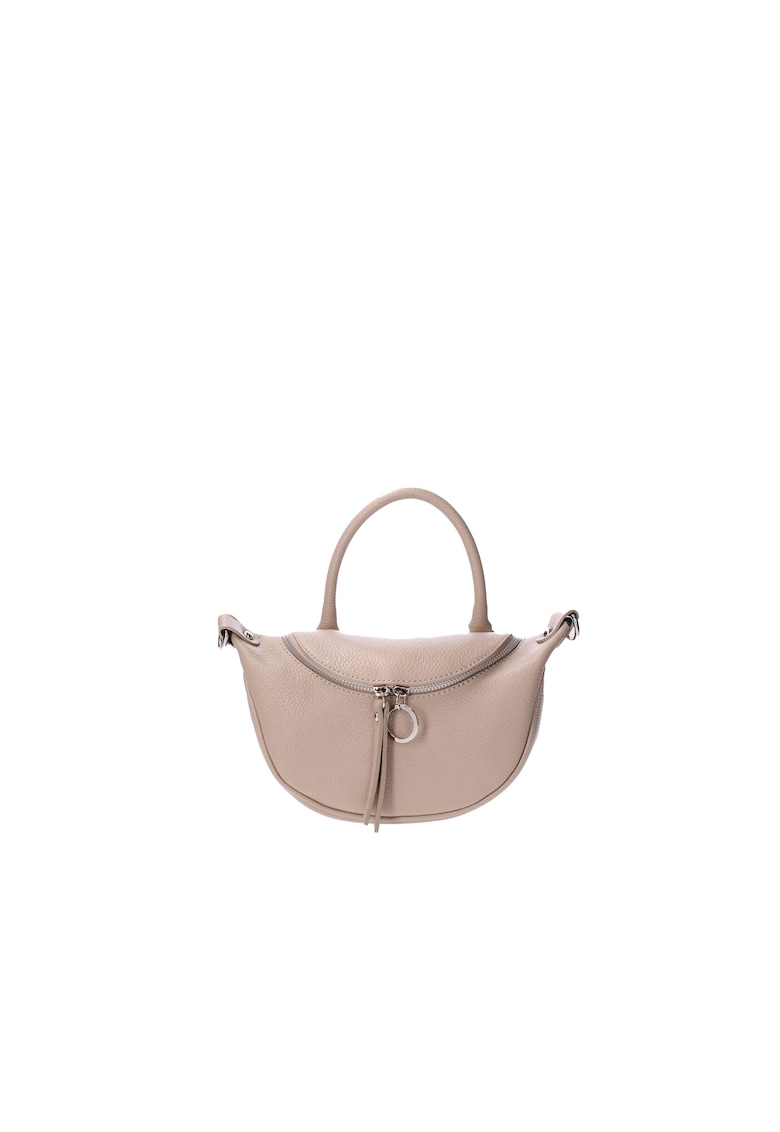 Geanta crossbody de piele - Maro taupe