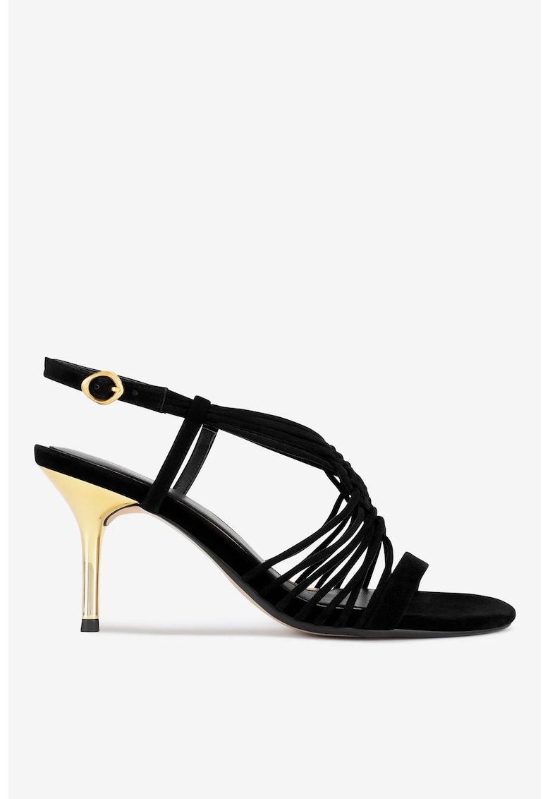 Sandale dama  5903419934902 - Piele intoarsa - Negru - Negru