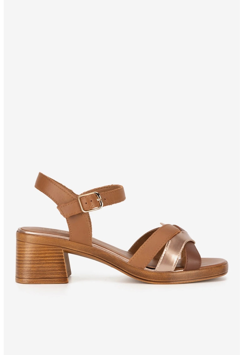 Sandale dama - 89539 -  Piele naturala - Sintetic - Maro