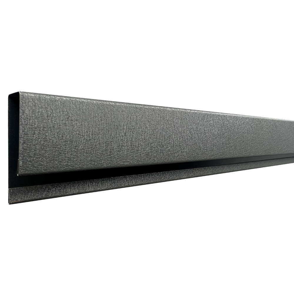 Profil lateral de mascare tip J Top Profil Sistem, gri, RAL 7024, mat structurat, 2 m