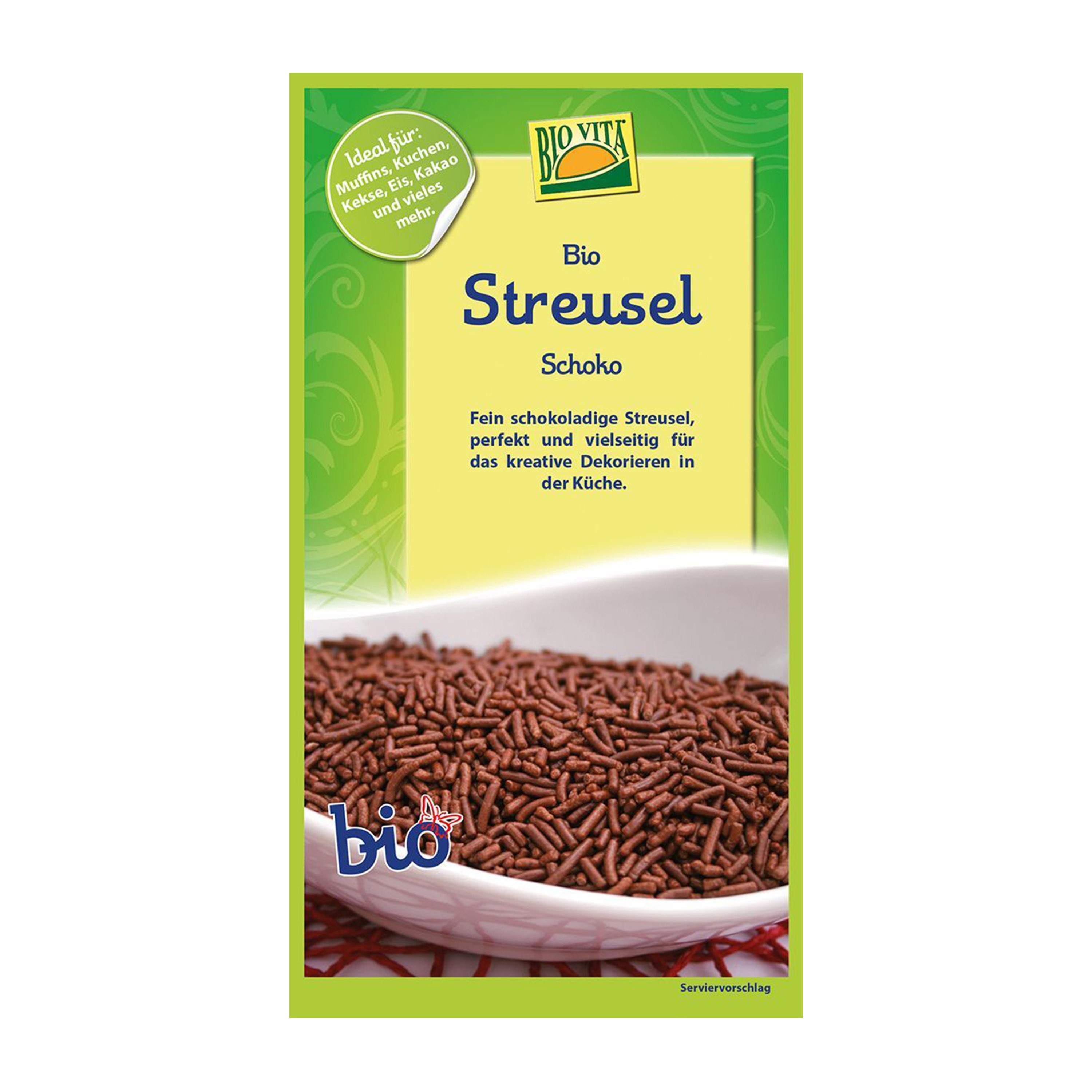 Ornamente bio de ciocolata pentru prajituri, 60g Biovita