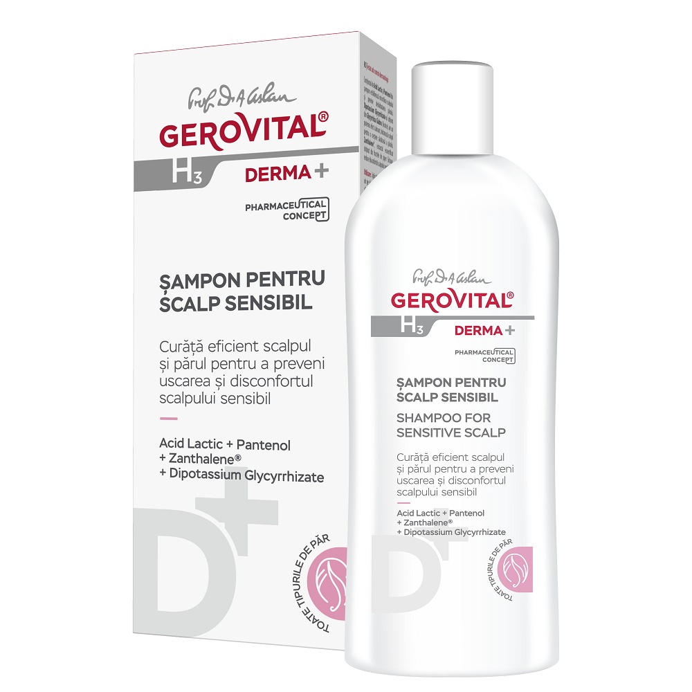 Sampon pentru scalp sensibil Gerovital H3 Derma+ (Concentratie: Sampon, Gramaj: 200 ml)