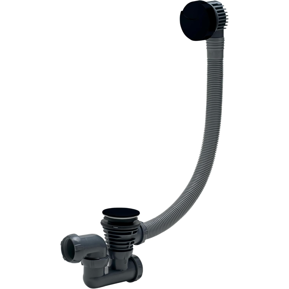 Coloana cu preaplin pentru cada Wirquin, cu buton si dop ABS, negru mat, ø40,  70 cm