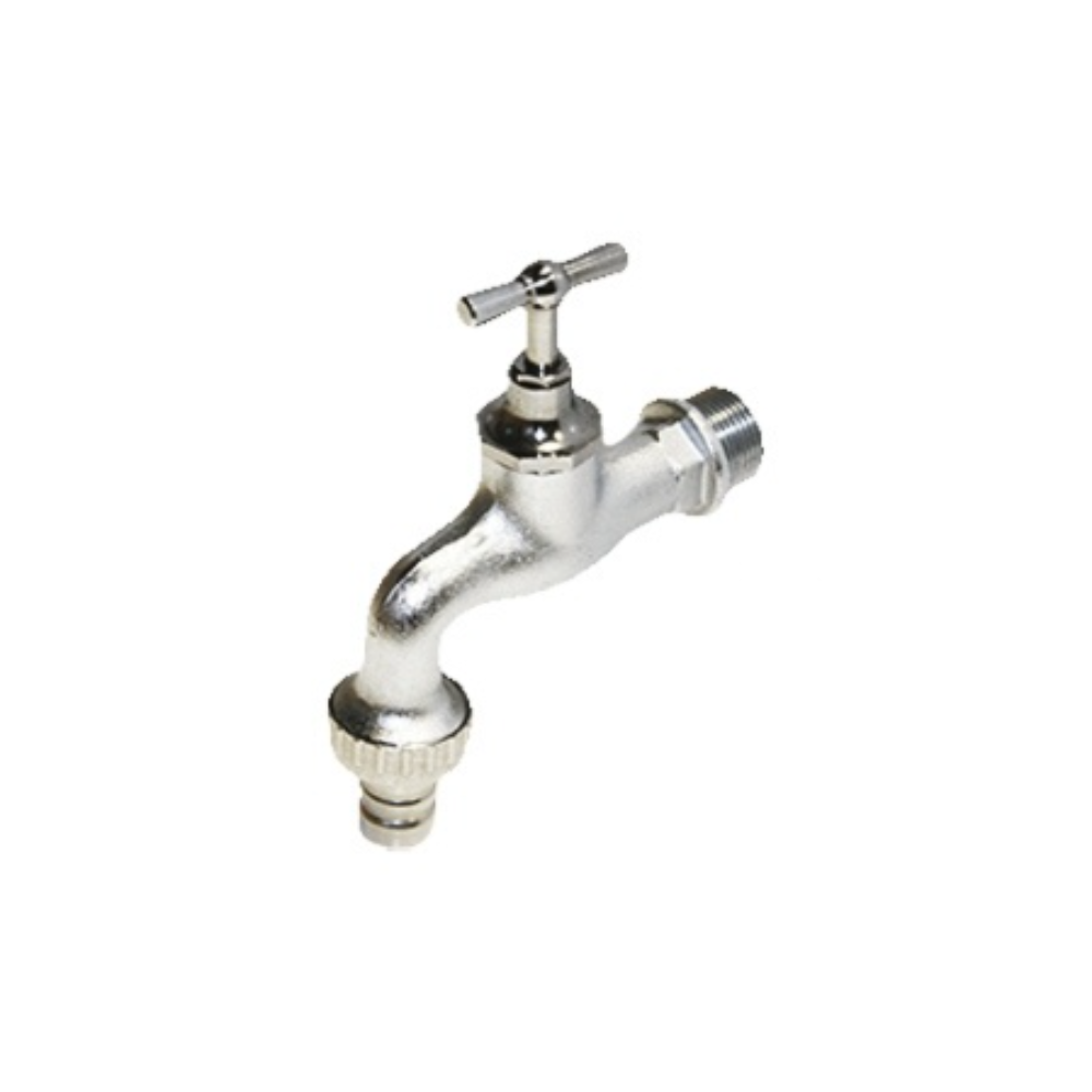Robinet cu obertain portfurtun Tiemme, alama cromata, 1/2″