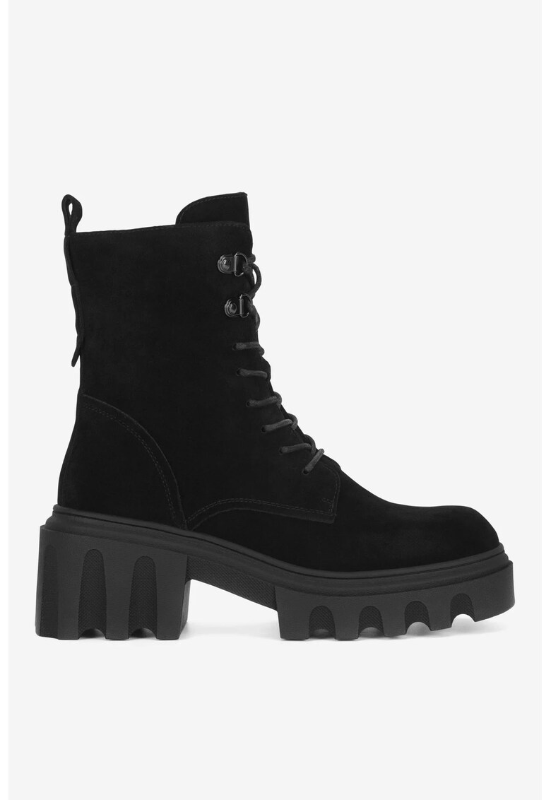 Ghete dama  5905588881766 - Piele intoarsa - Negru - Negru