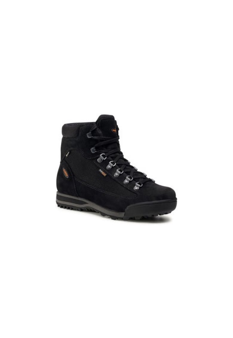 Bocanci trekking barbati  207518162 - Piele naturala - Negru - Negru