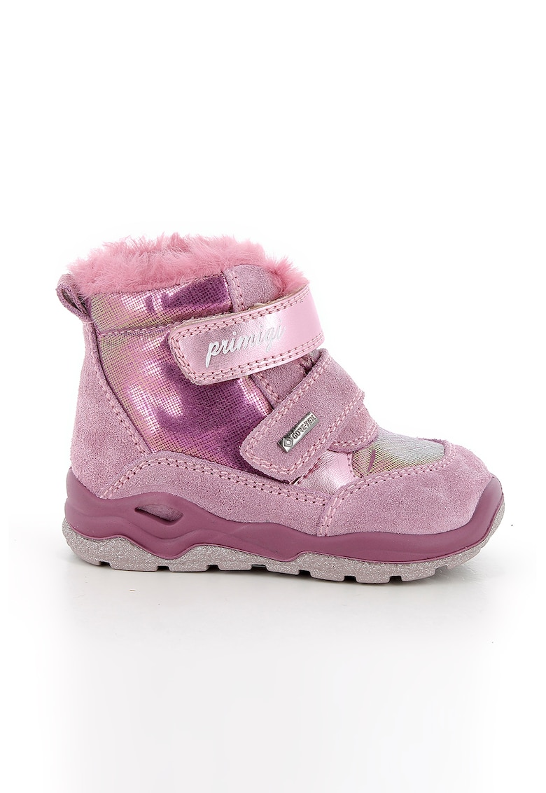 Botine cu garnituri de piele intoarsa - Roz