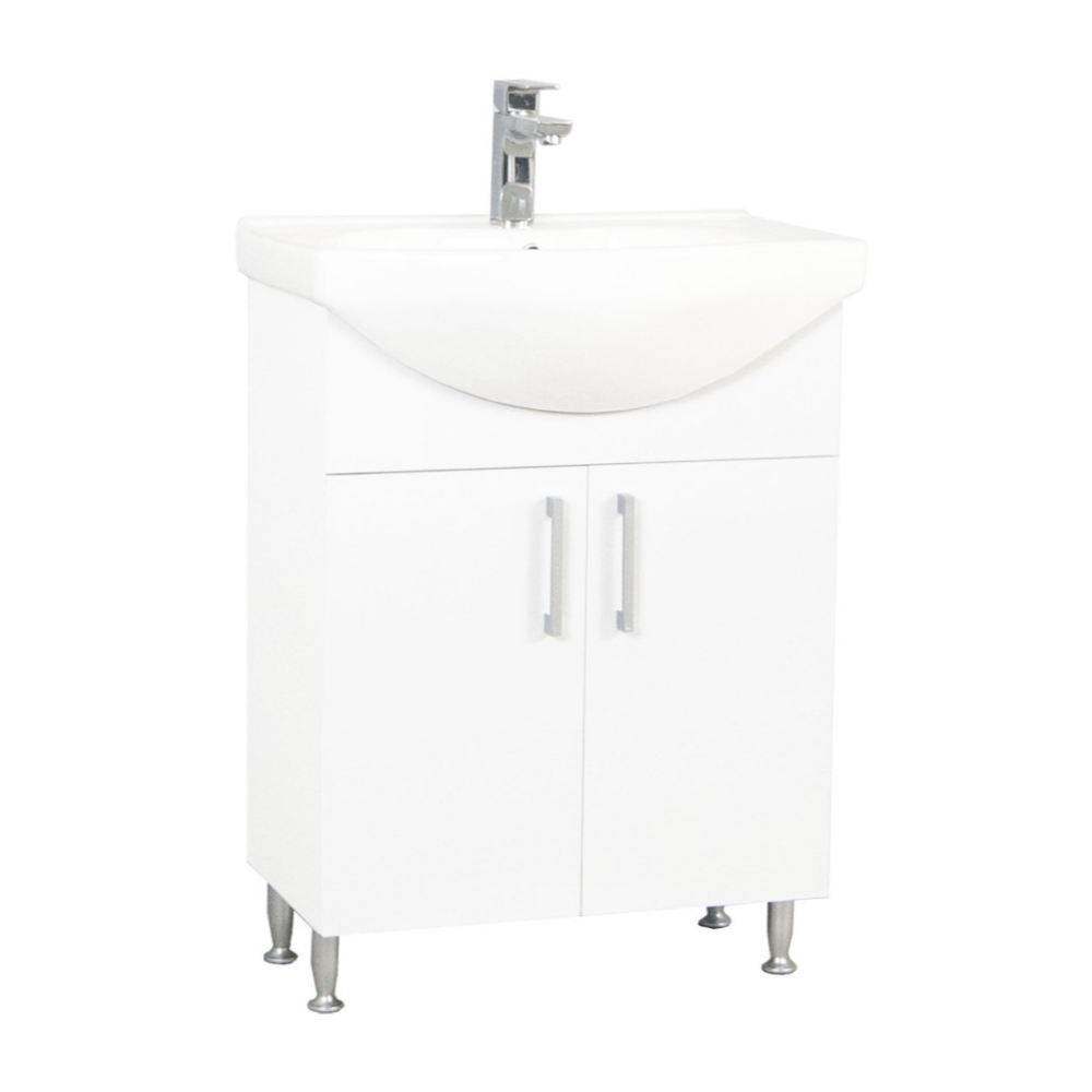 Mobilier baie Badenmob Seria 001 ECO, baza cu lavoar, PAL, alb, 62 x 45 x 82 cm