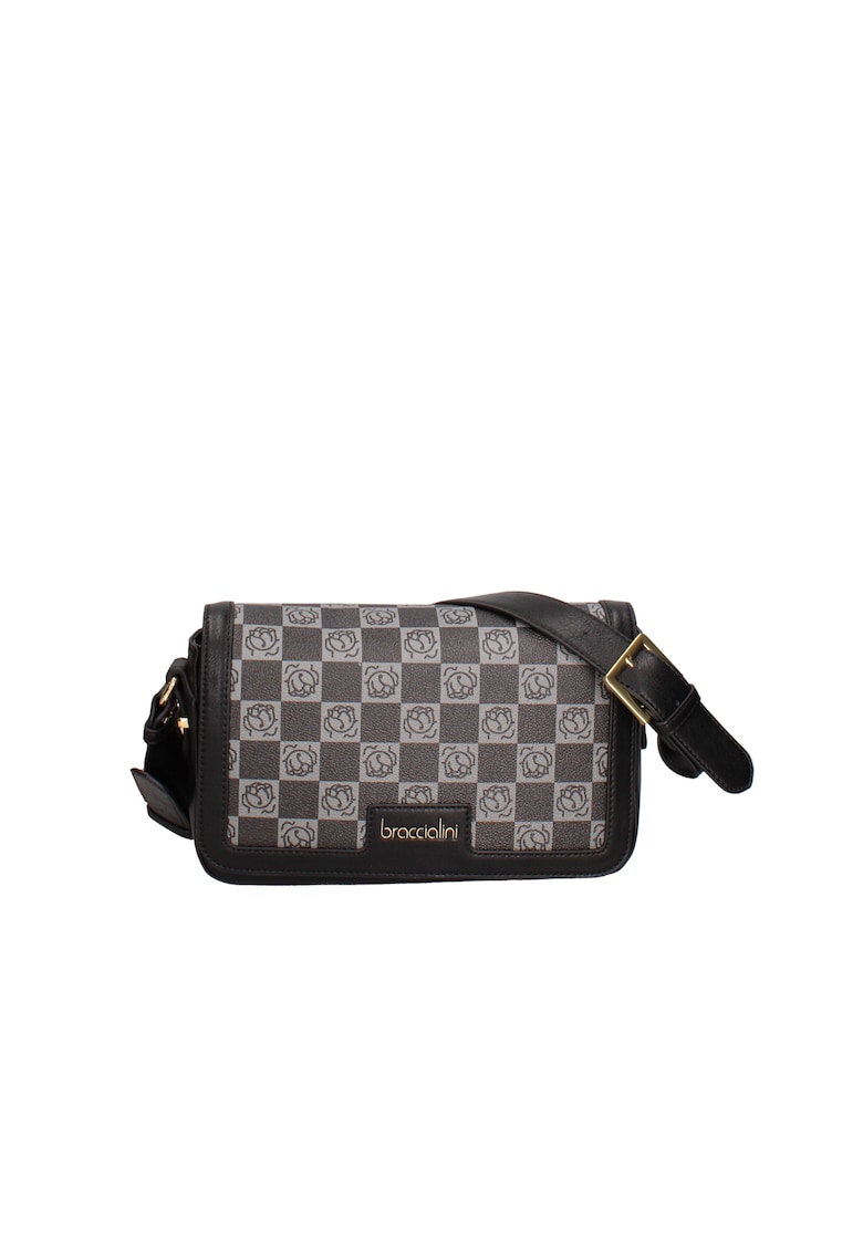 BRACCIAINI - Geanta crossbody de piele ecologica - Negru