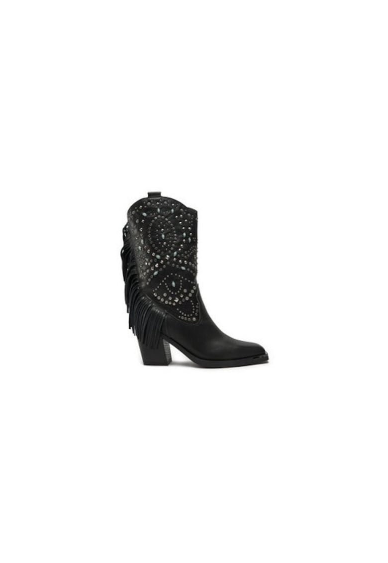Ghete dama  304523632 - Piele naturala - Negru - Negru
