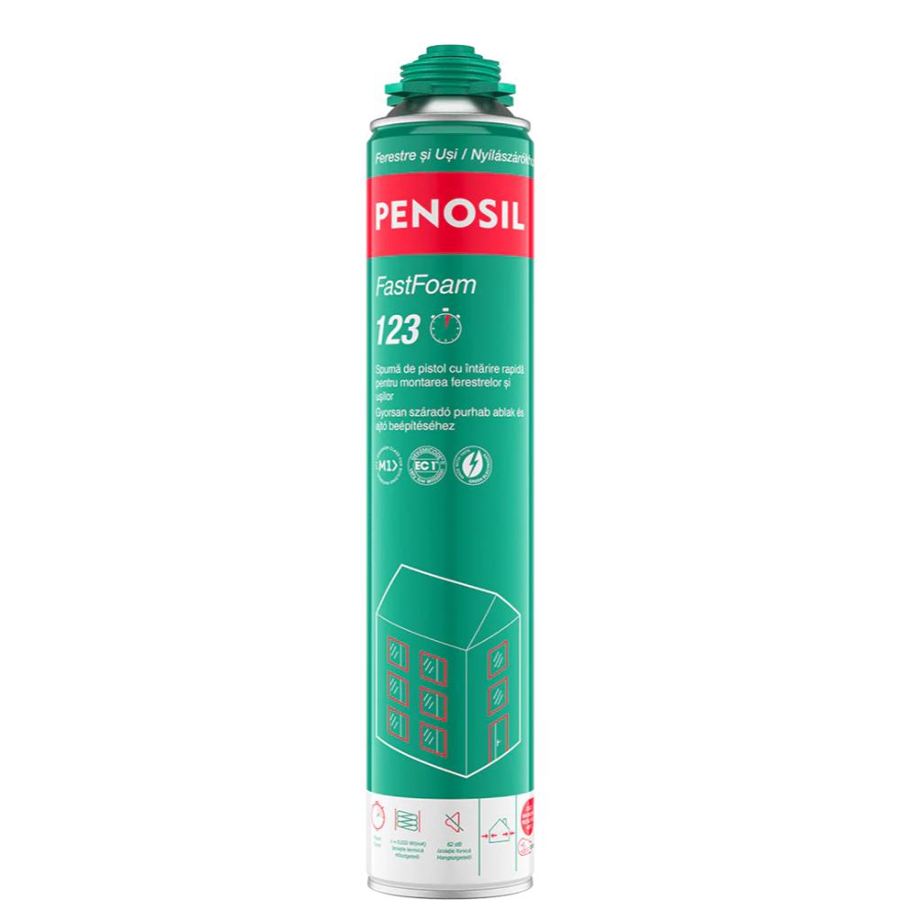 Spuma poliuretanica pentru montaj, aplicare cu pistol, Penosil Fastfoam 123, 870 ml