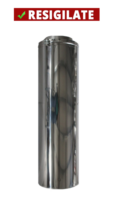 PRODUS RESIGILAT!!! Element din inox la 1 metru inaltime Fornello diametru interior 120 mm pentru centrale pe lemn carbune si peleti