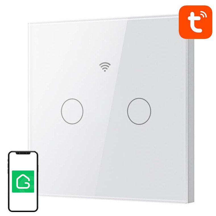 Intrerupator inteligent tactil WiFi Gosund SLS2 2 canale 6972391289644