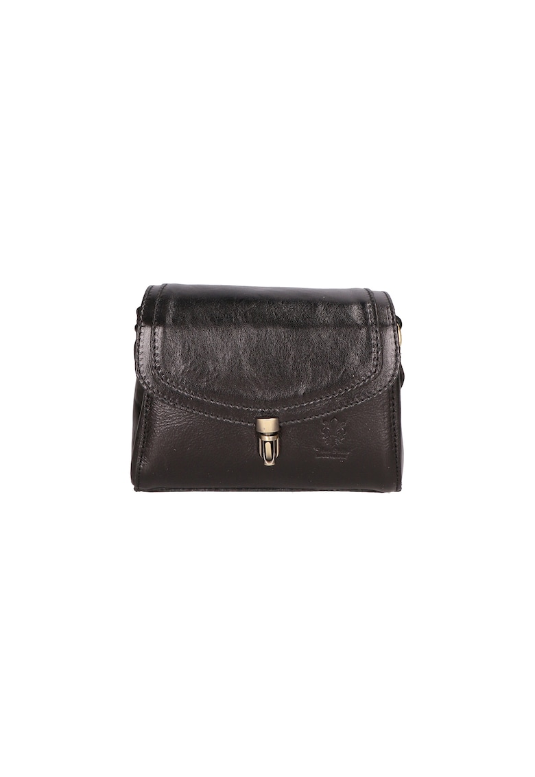 Give Lux - Geanta crossbody de piele cu clapa - Negru