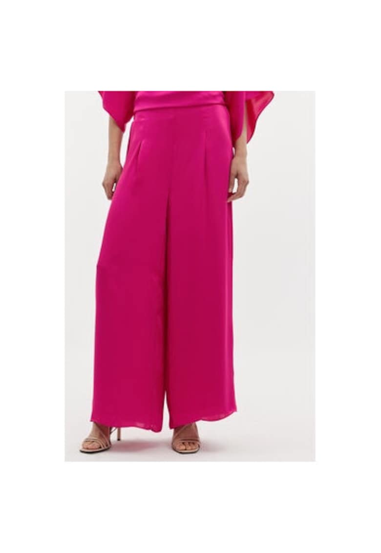 Pantaloni dama -  303838959 - Poliester - Roz - Roz