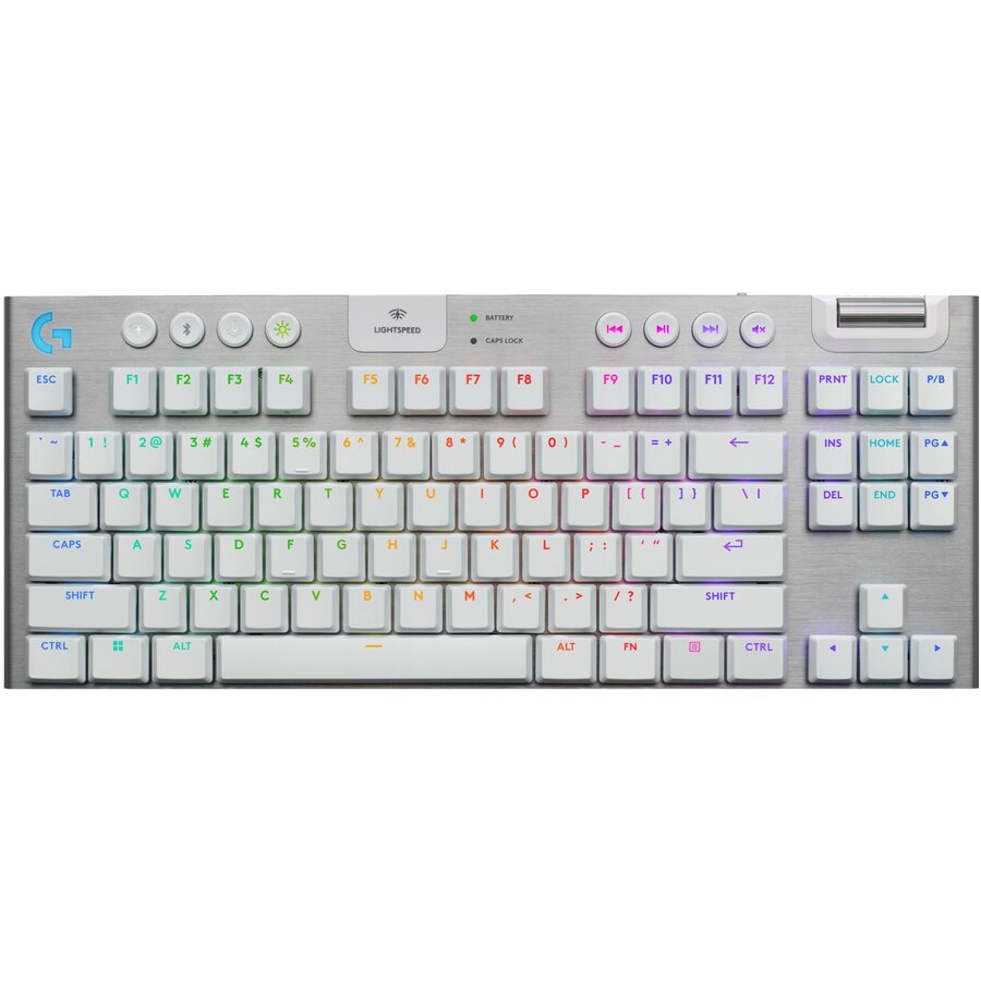 Tastatura Gaming G915 X LIGHTSPEED TKL Wireless 2.4GHz Bluetooth Layout US International Alb