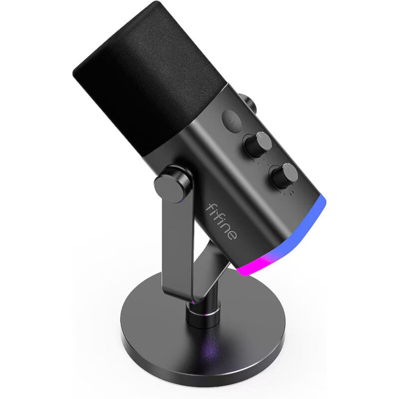 Microfon AM8 Conectivitate USB Suport XLR Streaming Gaming Podcast Negru