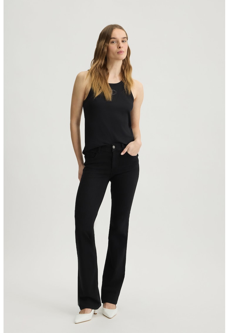 Blugi bootcut cu talie inalta - Negru