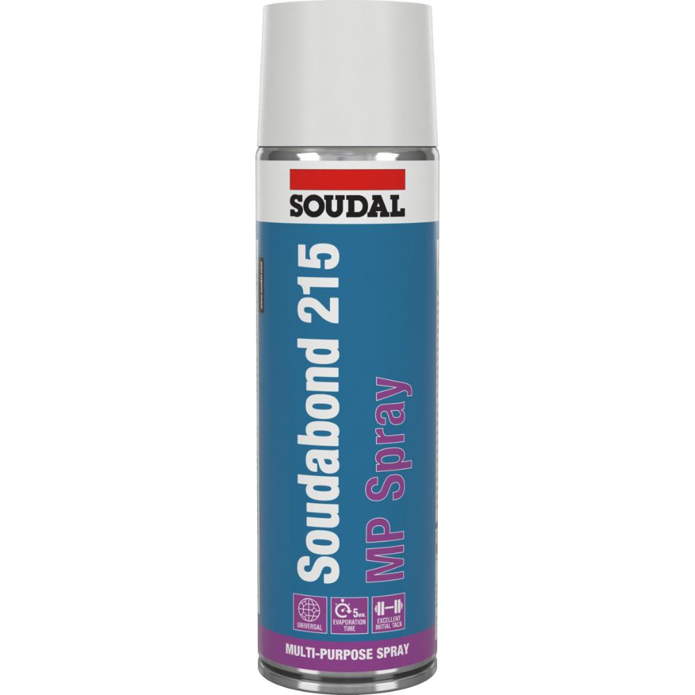 Adeziv de contact suprafete multiple Soudal Soudabond 215 MP Spray, interior/exterior, transparent, 500 ml