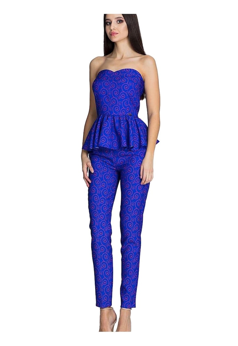 Pantaloni dama -  Albastru - Poliester