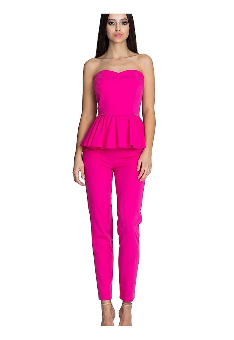 Pantaloni dama -  Poliester/Viscoza - Roz -