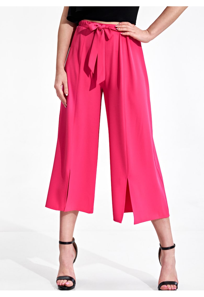 Pantaloni dama -  roz - poliester - design elegant - confortabil