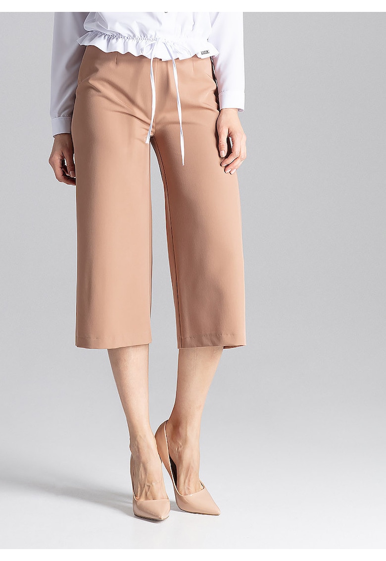Pantaloni dama -  bej - poliester si viscoza