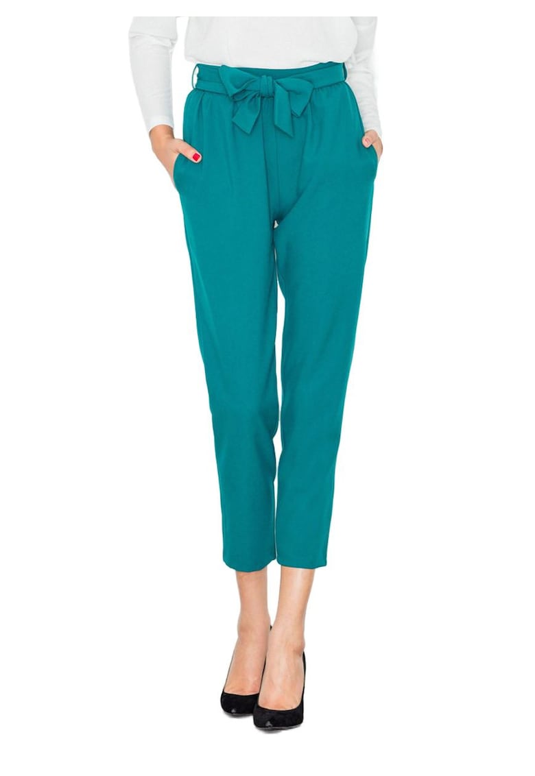 Pantaloni dama  M523 - verzi - poliester