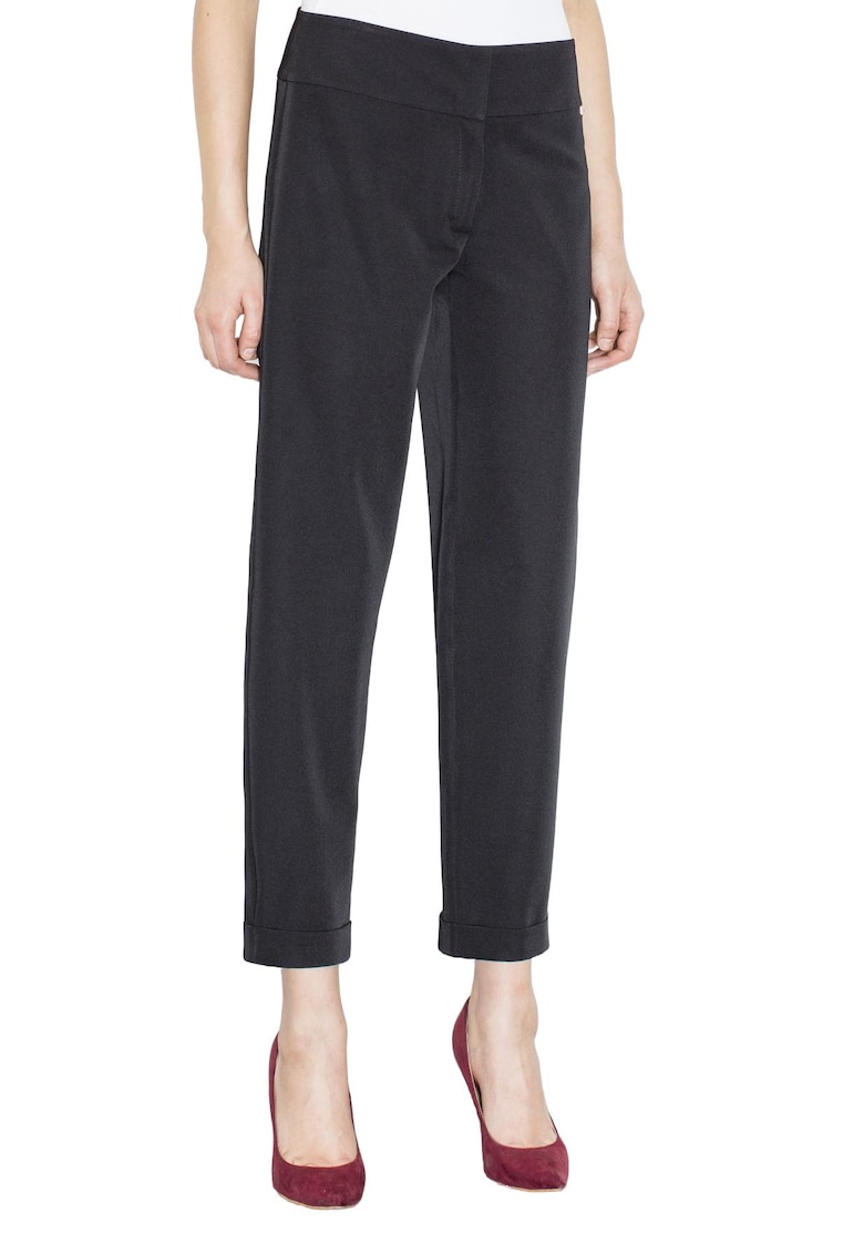 Pantaloni dama  M438 - eleganti - negri - din poliester si elastan - croiala moderna -
