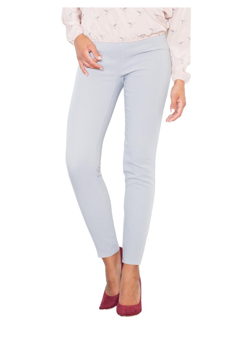 Pantaloni dama  M328 - talie inalta - gri - poliester - elastan - viscoza