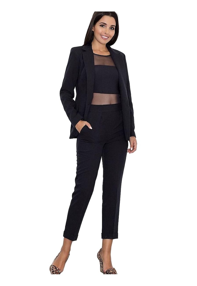 Pantaloni dama -  Negru - Eleganti - Poliester/Viscoza