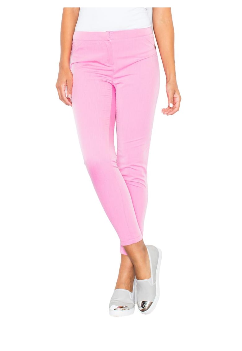 Pantaloni dama -  M293 - roz - poliester si viscoza -