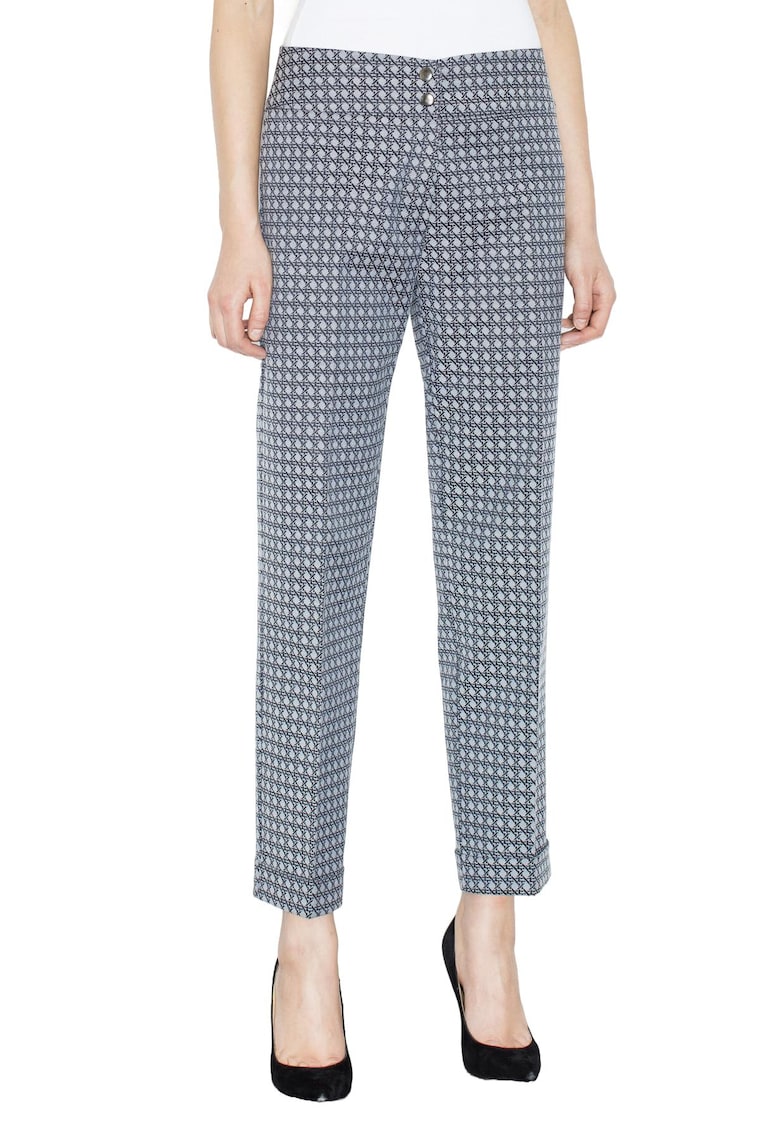 Pantaloni dama largi  eleganti - cu talie inalta - M438 - poliester/elastan -