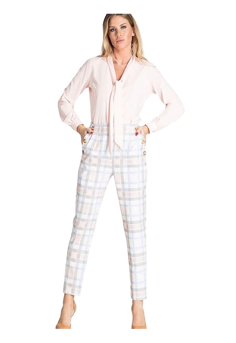 Pantaloni dama  lungi - multicolor - poliester -