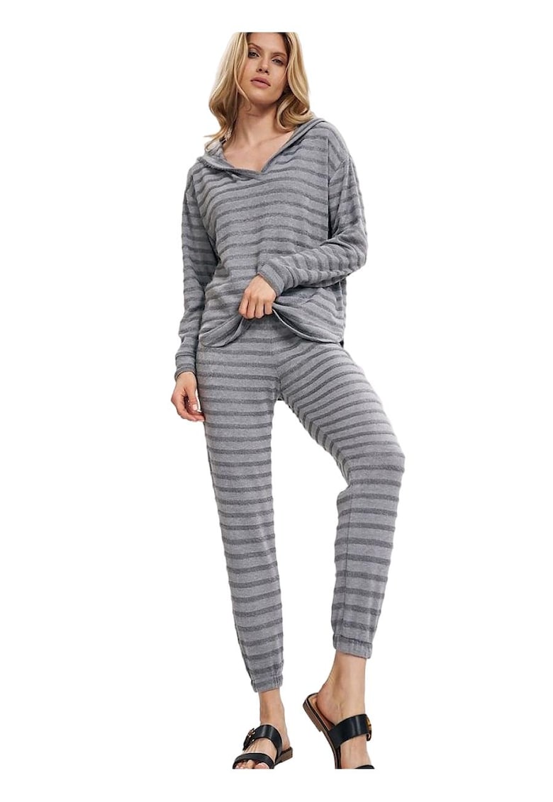 Pantaloni dama -  trening - gri - poliester/viscoza -