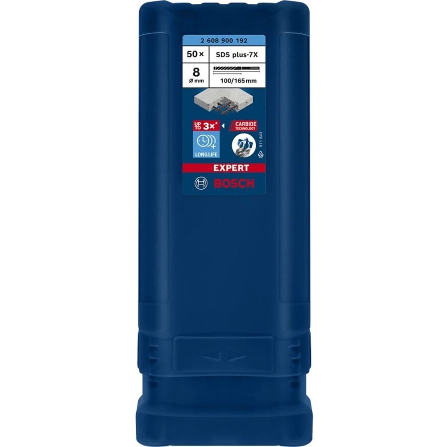 Bosch Expert hammer drill bit SDS-plus-7X, 8mm, 50 pieces (working length 100mm)
