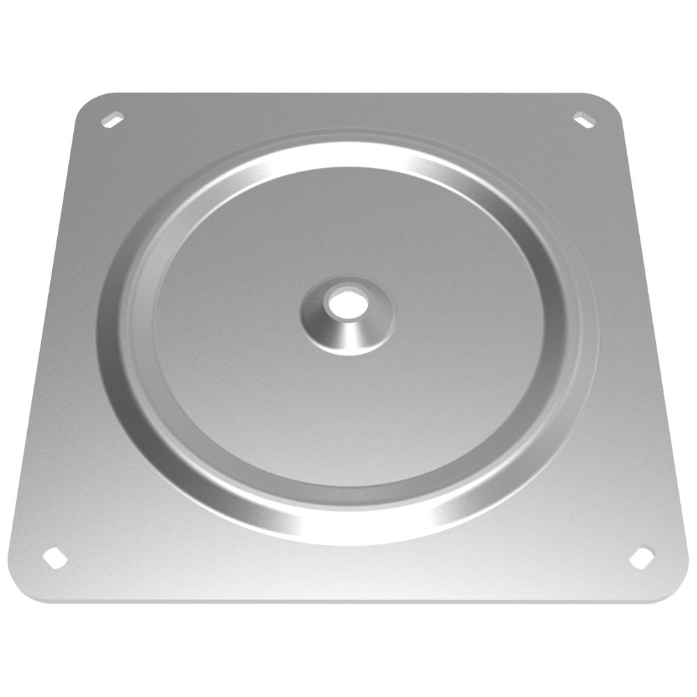 Placa de montaj pentru picior de masa cu postament, metal, crom, 190 x 190 mm