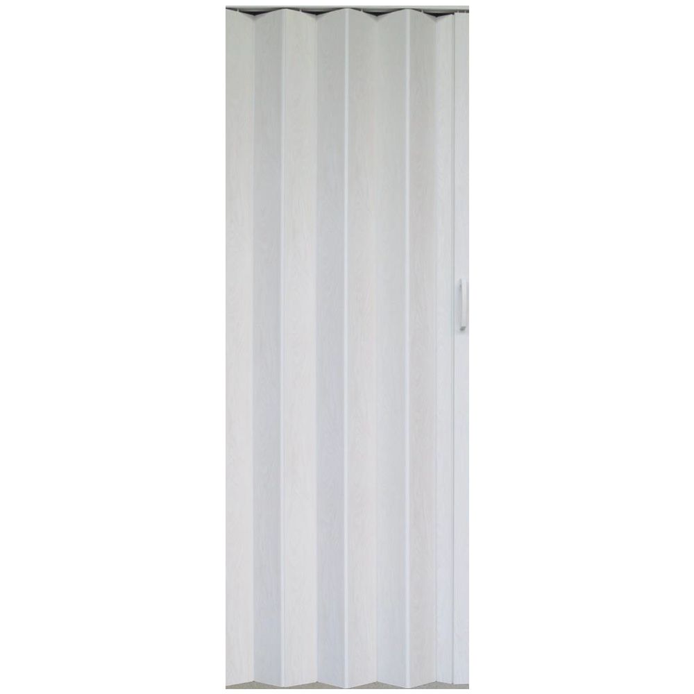 Usa plianta din PVC Accordion, decor alb fume, 203 x 82 cm